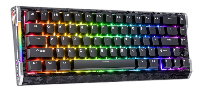 ATTACK SHARK R68 HE Wired RGB Rapid Trigger Magnetic Gaming Keyboard - Carbon Fiber Black