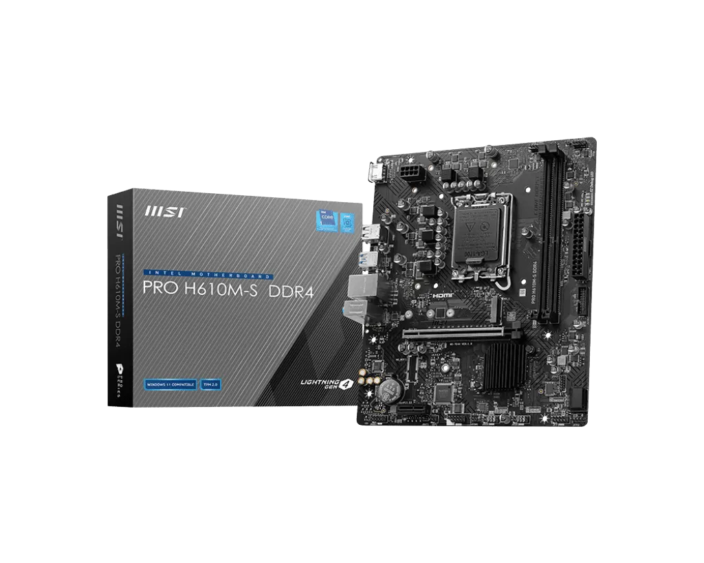 MSI PRO H610M-S DDR4 LGA1700 Micro-ATX Motherboard
