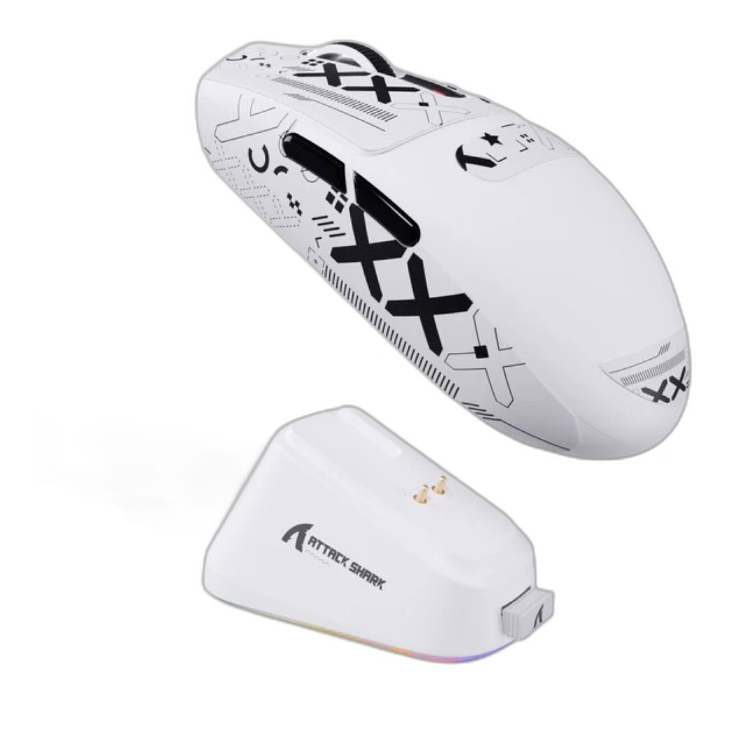 ATTACK SHARK X11 Tri-Mode Wireless Gaming Mouse with RGB Charging Dock - Red
