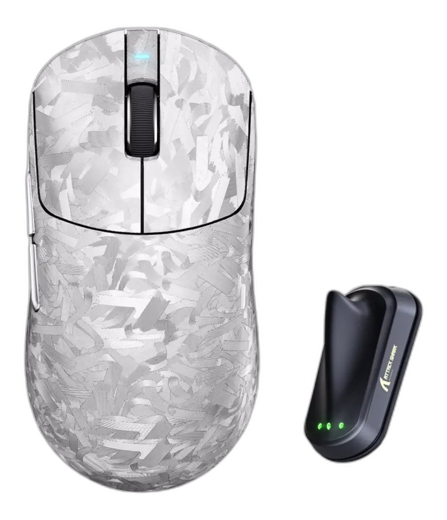 ATTACK SHARK X6 Tri-Mode Wireless Gaming Mouse with Magnetic Charging Dock - White